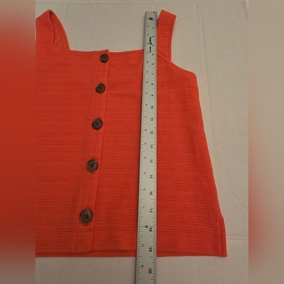 J. Crew Button Front Tank Top In Orange Size XXS - Picture 5 of 8